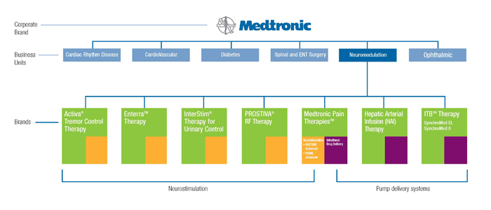 To rebrand, reorganize and promote one division of an established device manufacturer is no small matter. Yet, we took a bird's-eye view of Medtronic’s  neuromodulation business unit as it related to the rest of the company and created its own look and feel.